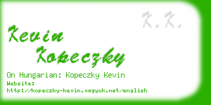 kevin kopeczky business card